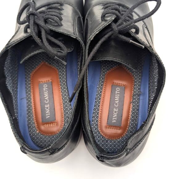 Vince Camuto Jensin Lace-Up Oxford Shoes Plain Toe Men\'s Black Size US12M EU45